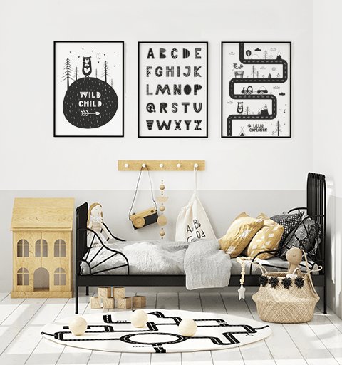 Czarno białe plakaty skandynawskie format 40x50cm Wallie Studio Dekoracji