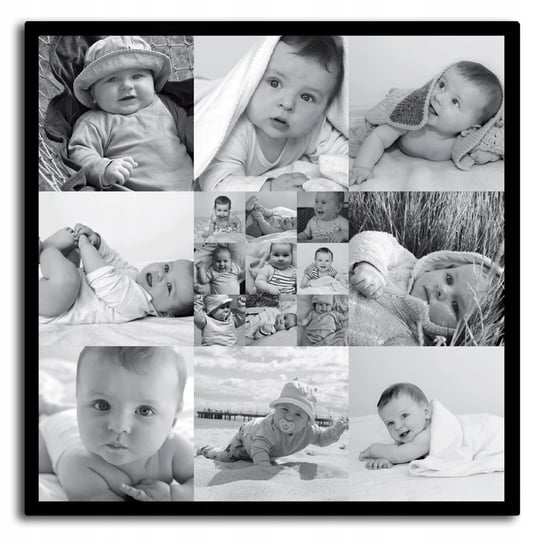 Czarno-biały kolaż z personalizowanymi zdjęciami Inna marka