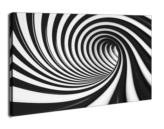 Czarno biały tunel - obraz na płótnie 30x20 cm Galeria Plakatu