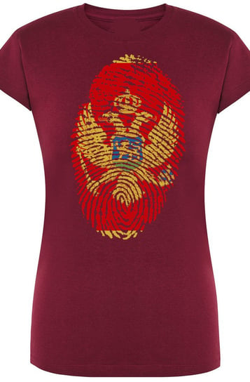 Czarnogóra Odcisk Flaga Damski T-Shirt Rozm.S Inna marka