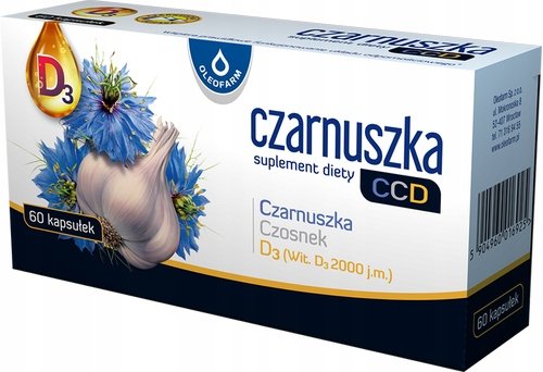 CZARNUSZKA CCD Czosnek + Witamina D3 Suplement diety, 60 kaps. Oleofarm