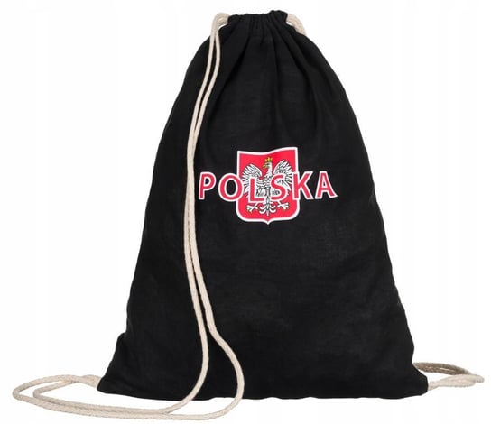 Czarny, Bawełniany Plecak-Worek Z Motywem Patriotycznym Cedar
