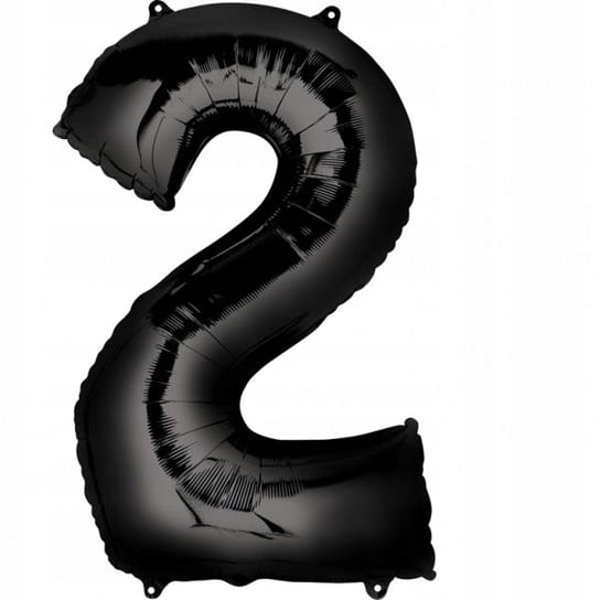 Czarny Duży Foliowy Balon Na Urodziny Cyfra 2 Inna marka