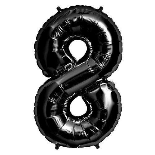 Czarny Duży Foliowy Balon Na Urodziny Cyfra 8 Inna marka