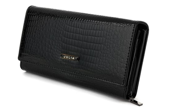 Czarny duży portfel damski ze skóry naturalnej Julia Rosso F68 czarny Julia Rosso
