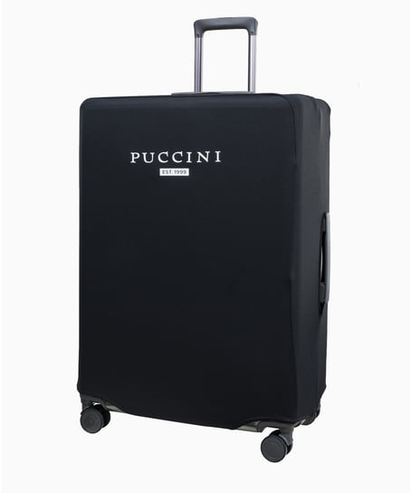 Czarny elastyczny pokrowiec na dużą walizkę PUCCINI