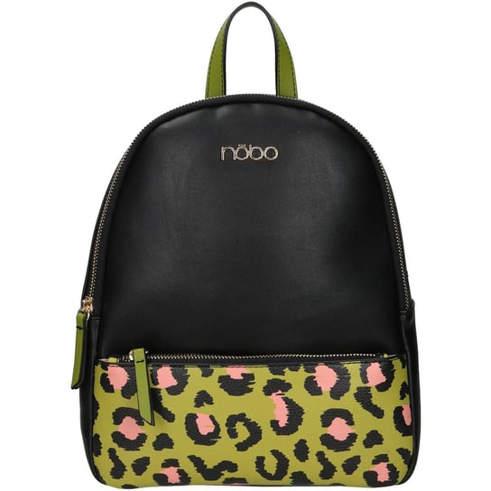 Czarny plecak Nobo z panterkowym printem Nobo