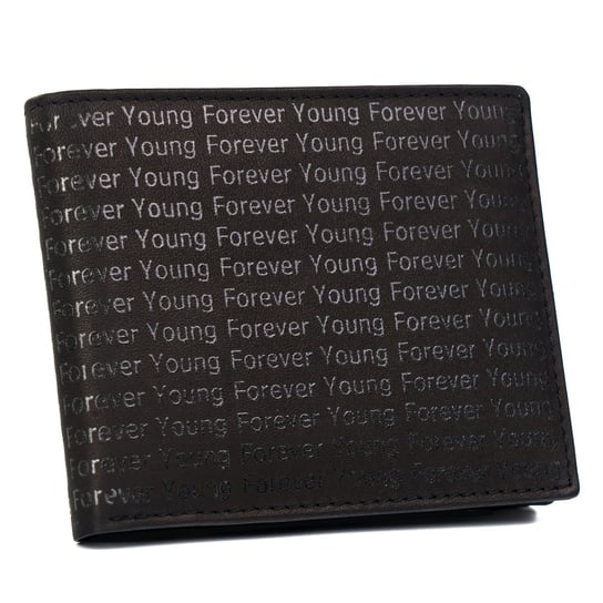 Czarny portfel męski z monogramem Forever Young Forever Young