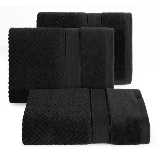 Czarny ręcznik welurowa bordiura 30X50 EUROFIRANY JESSI Eurofirany