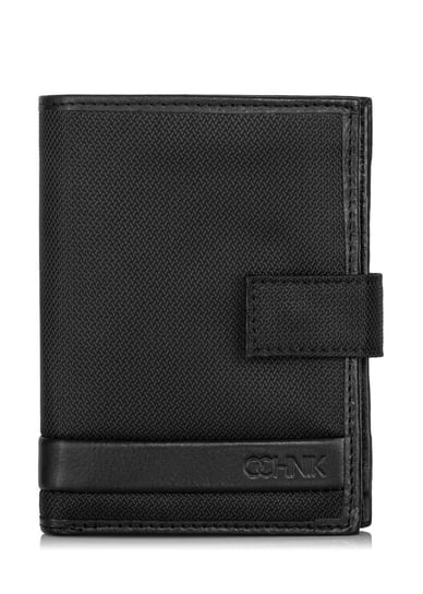 Czarny rozkładany portfel męski PORMN-0017-99 OCHNIK