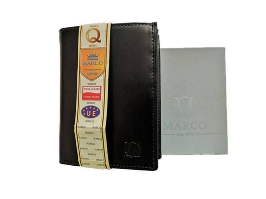 Czarny skórzany portfel z blokadą RFID KEMER