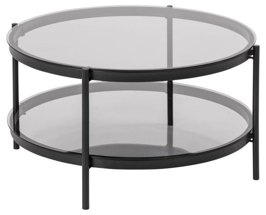 Czarny stolik ława do salonu 80 cm METAL + SZKŁO HowHomely