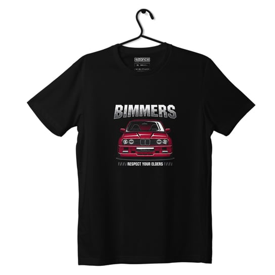 Czarny T-shirt koszulka BMW E30 BIMMERS-L ProducentTymczasowy