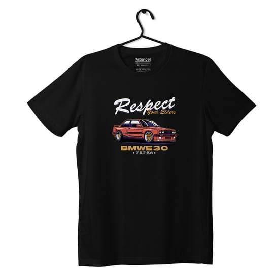 Czarny T-shirt koszulka BMW E30 Respect-4XL ProducentTymczasowy