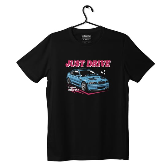 Czarny T-shirt koszulka BMW E46 Just Drive-M ProducentTymczasowy
