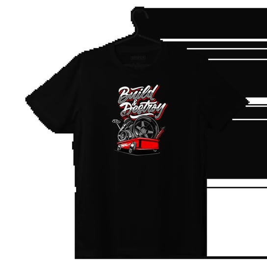 Czarny T-shirt koszulka BULID AND DESTORY-L ProducentTymczasowy