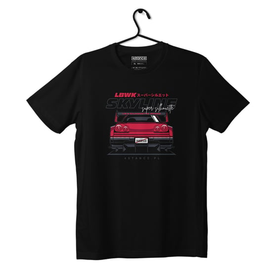 Czarny T-shirt koszulka NISSAN Skyline R34 LWBK-L ProducentTymczasowy