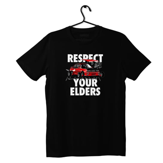 Czarny T-shirt koszulka RESPECT YOUR ELDERS-M ProducentTymczasowy