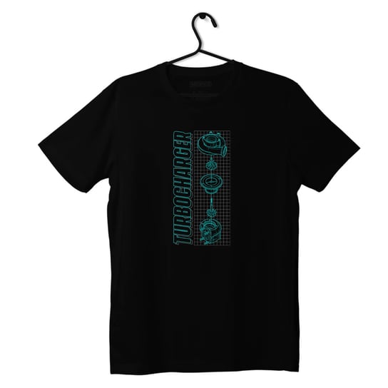 Czarny T-shirt koszulka TURBOCHARGER-S ProducentTymczasowy