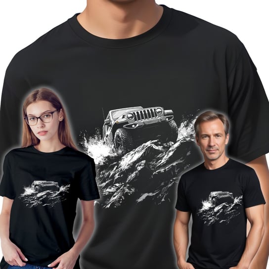 Czarny T-SHIRT NA PREZENT Jeep Grand Cherokee koszulka z nadrukiem 4XL UNIQ66