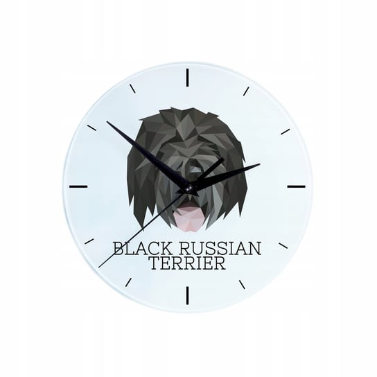 Czarny terier rosyjski geometryczny Zegar ścienny Inna marka