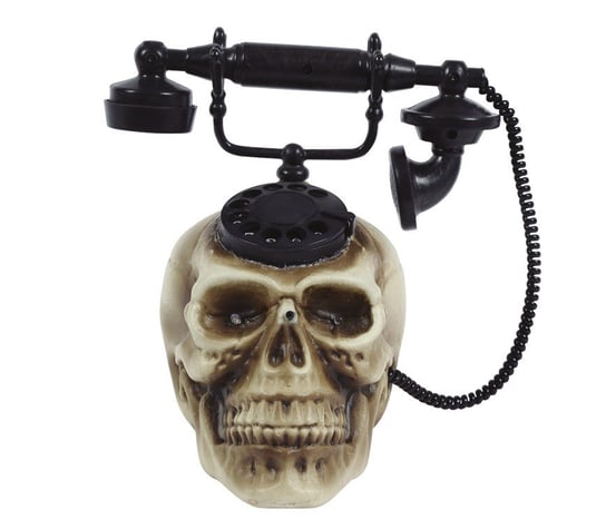 Czaszka telefon dekoracja halloweenowa 22x25cm Guirca