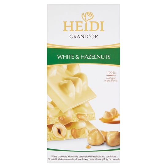 Czekolada Biała Heidi Z Całymi Karmelizowanymi Orzechami Laskowymi 100 G HEIDI