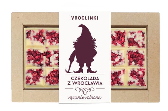 Czekolada biała z malinami - krasnal 3 Vroclinki - Wrocławskie Praliny
