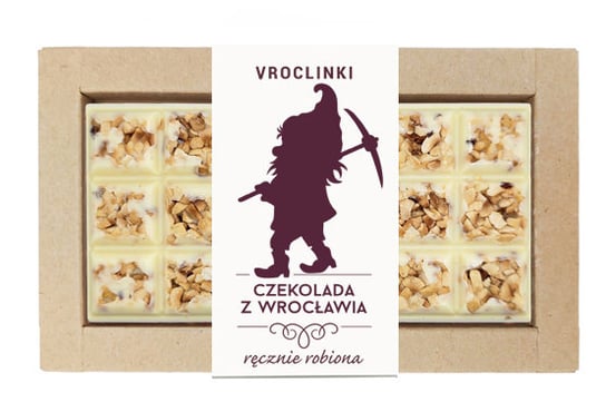 Czekolada biała z orzechami laskowymi - krasnal 2 Vroclinki - Wrocławskie Praliny