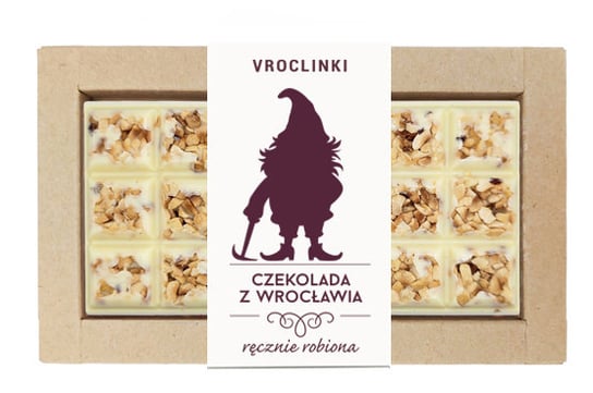 Czekolada biała z orzechami laskowymi - krasnal 3 Vroclinki - Wrocławskie Praliny