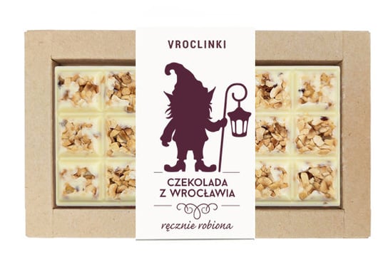 Czekolada biała z orzechami laskowymi - krasnal 4 Vroclinki - Wrocławskie Praliny