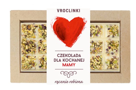 Czekolada biała z pistacjami - Dzień Mamy serce Vroclinki - Wrocławskie Praliny