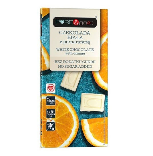 Czekolada Biała Z Pomarańczą Bez Dodatku Cukru Bez Glutenu 75G - Pure&Good Pure&Good