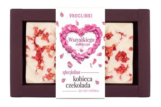 Czekolada biała z truskawkami - Dzień Kobiet Vroclinki Vroclinki - Wrocławskie Praliny