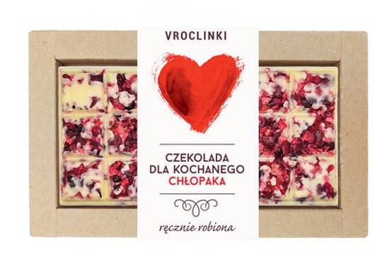 Czekolada biała z żurawiną dla Kochanego chłopaka Vroclinki - Wrocławskie Praliny