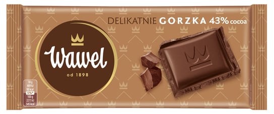 Czekolada Delikatnie Gorzka 43% cocoa Wawel 90g Wawel