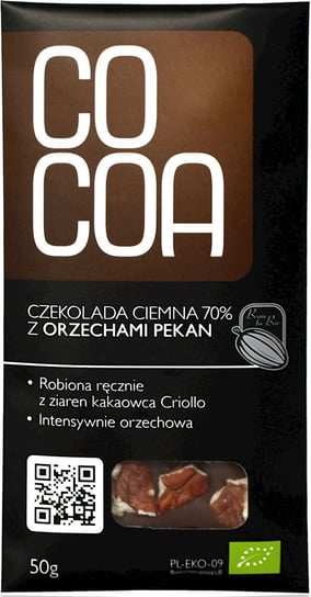 CZEKOLADA GORZKA 70 % Z ORZECHAMI PEKAN BIO 50 g - COCOA Cocoa