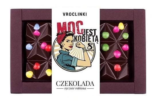 Czekolada gorzka bez cukru z lentilkami - Dzień Kobiet Vroclinki Vroclinki - Wrocławskie Praliny