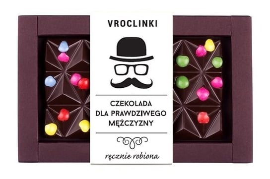 Czekolada gorzka bez cukru z lentilkami - Dzień Mężczyzn Vroclinki Vroclinki - Wrocławskie Praliny