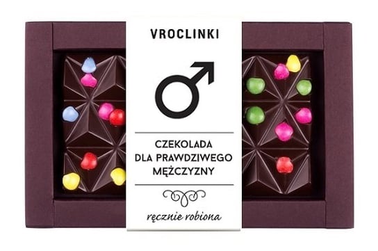 Czekolada gorzka bez cukru z lentilkami - Dzień Mężczyzn Vroclinki Vroclinki - Wrocławskie Praliny
