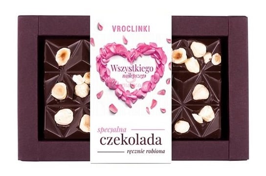 Czekolada gorzka bez cukru z orzechami laskowymi - Dzień Kobiet Vroclinki Vroclinki - Wrocławskie Praliny