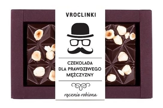Czekolada gorzka bez cukru z orzechami laskowymi - Dzień Mężczyzn Vroclinki Vroclinki - Wrocławskie Praliny