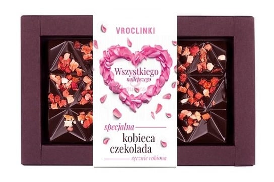 Czekolada gorzka bez cukru z truskawkami - Dzień Kobiet Vroclinki Vroclinki - Wrocławskie Praliny