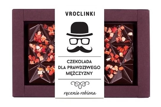 Czekolada gorzka bez cukru z truskawkami - Dzień Mężczyzn Vroclinki Vroclinki - Wrocławskie Praliny