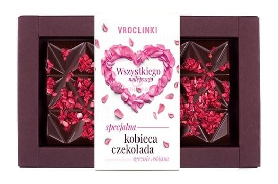 Czekolada gorzka bez cukru z żurawiną - Dzień Kobiet Vroclinki Vroclinki - Wrocławskie Praliny