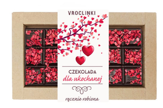 Czekolada gorzka z malinami dla ukochanej Vroclinki - Wrocławskie Praliny