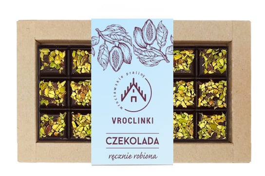 Czekolada gorzka z pistacjami - blue Vroclinki - Wrocławskie Praliny