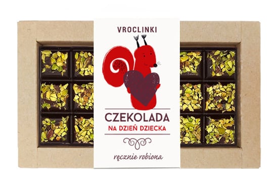 Czekolada gorzka z pistacjami Dzień dziecka - wiewiórka Vroclinki - Wrocławskie Praliny