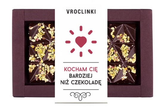 Czekolada gorzka z pistacjami - serce Vroclinki - Wrocławskie Praliny