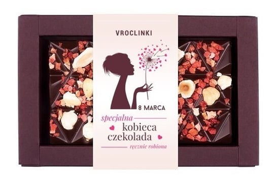 Czekolada gorzka z truskawkami i orzechami laskowymi Dzień Kobiet Vroclinki Vroclinki - Wrocławskie Praliny